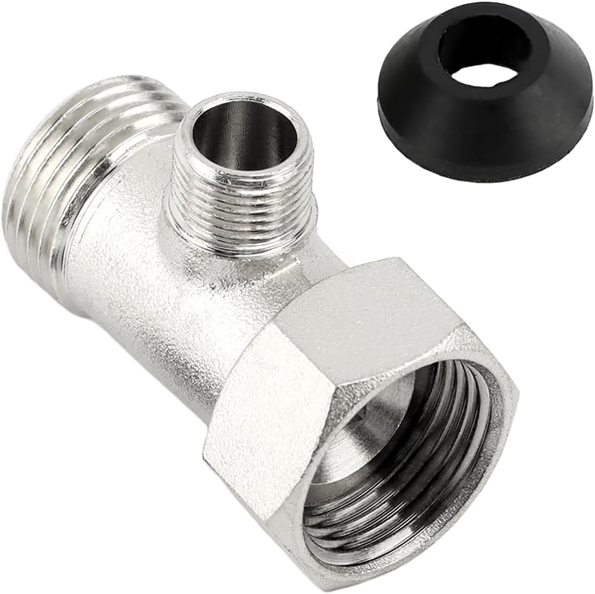 Copper 3 Way Shower Diverter Valve 7/8 x 7/8 x 3/8 inch Bidet T Adapter Faucet Splitter Water Heater Hose Fitting