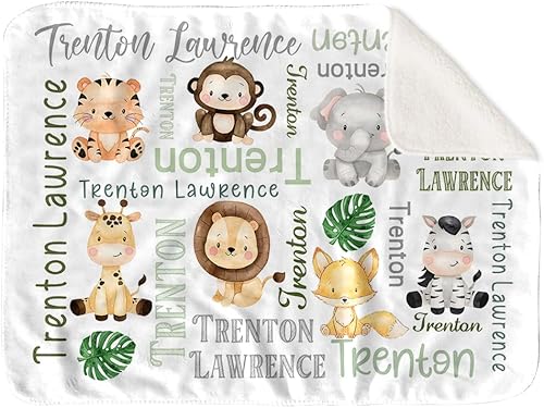 Mantas personalizadas de animales para niños y niñas, manta de felpa con nombres personalizados para niños, manta de franela suave y cálida, regalos