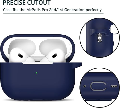 Miniatura 2 de R-fun Funda compatible con AirPods Pro de 21 generación con kit de limpieza, silicona protectora completa compatible con Apple AirPods Pro