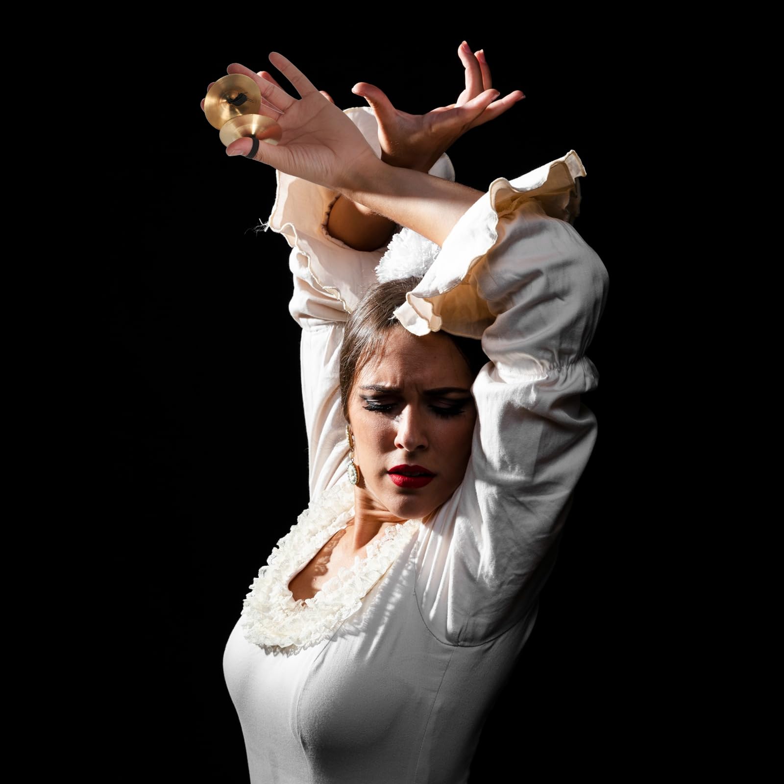 3 pares de platillos de los dedos, de latón, con banda elástica, instrumentos musicales para bailarina y fiesta de baile