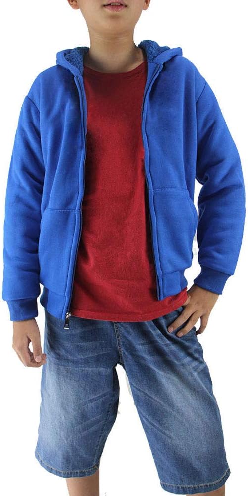 Facitisu Boys Fleece Hoodies Youth Sherpa Lined Full Zip Hooded Jacket Child Athletic Winter Warm Sweatshirts - Image 2