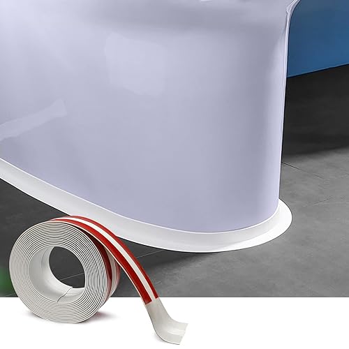 Cinta de calafateo para baño y cocina, tira autoadhesiva para base de inodoro, cinta de calafateo blanca para la parte inferior del inodoro,