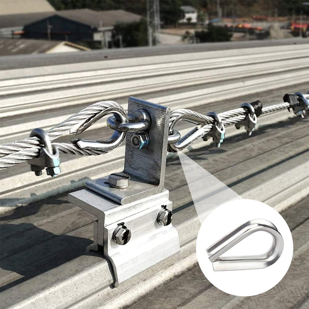 Stainless Steel Thimble,Wire Rope Thimbles, 5pcs Full Size 304 Stainless Steel Wire Rope Sleeve Cable Thimbles Clamps Hasps Rigging Fasteners Chicken Heart Ring(M5