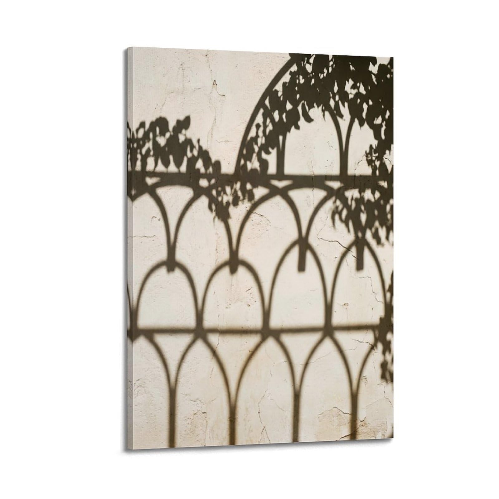 FQNYR Mediterranean Life Photo Shadow Arch Pattern Poster Painting Canvas Wall Art Print20x30inch(50x75cm) Frame-style