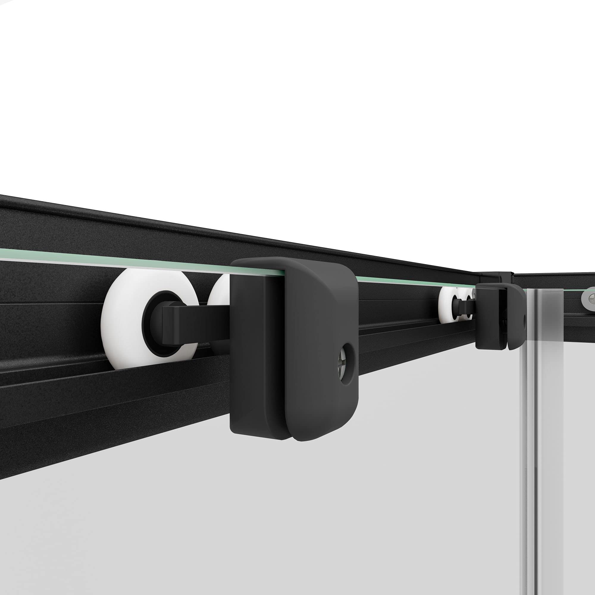 Schulte douche accès angle extensible 75-90x180 noir coulissante 4 mm | largeur d'accès 30 à 49 cm ajustable encadrement verre trempé