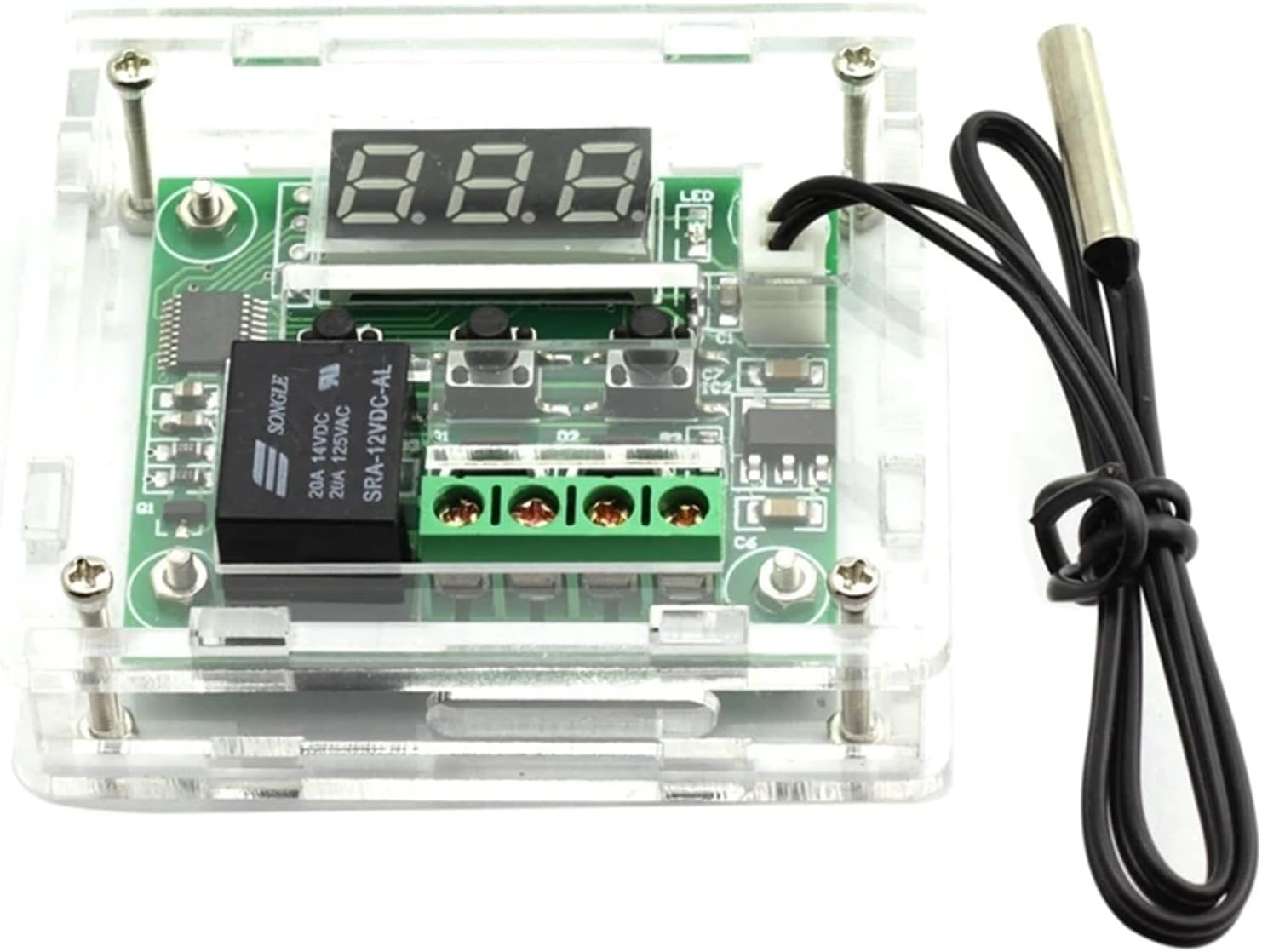 W1209 DC 12V Thermostat Temperature Control Switch Thermometer Controller with Digital LED Display with Case