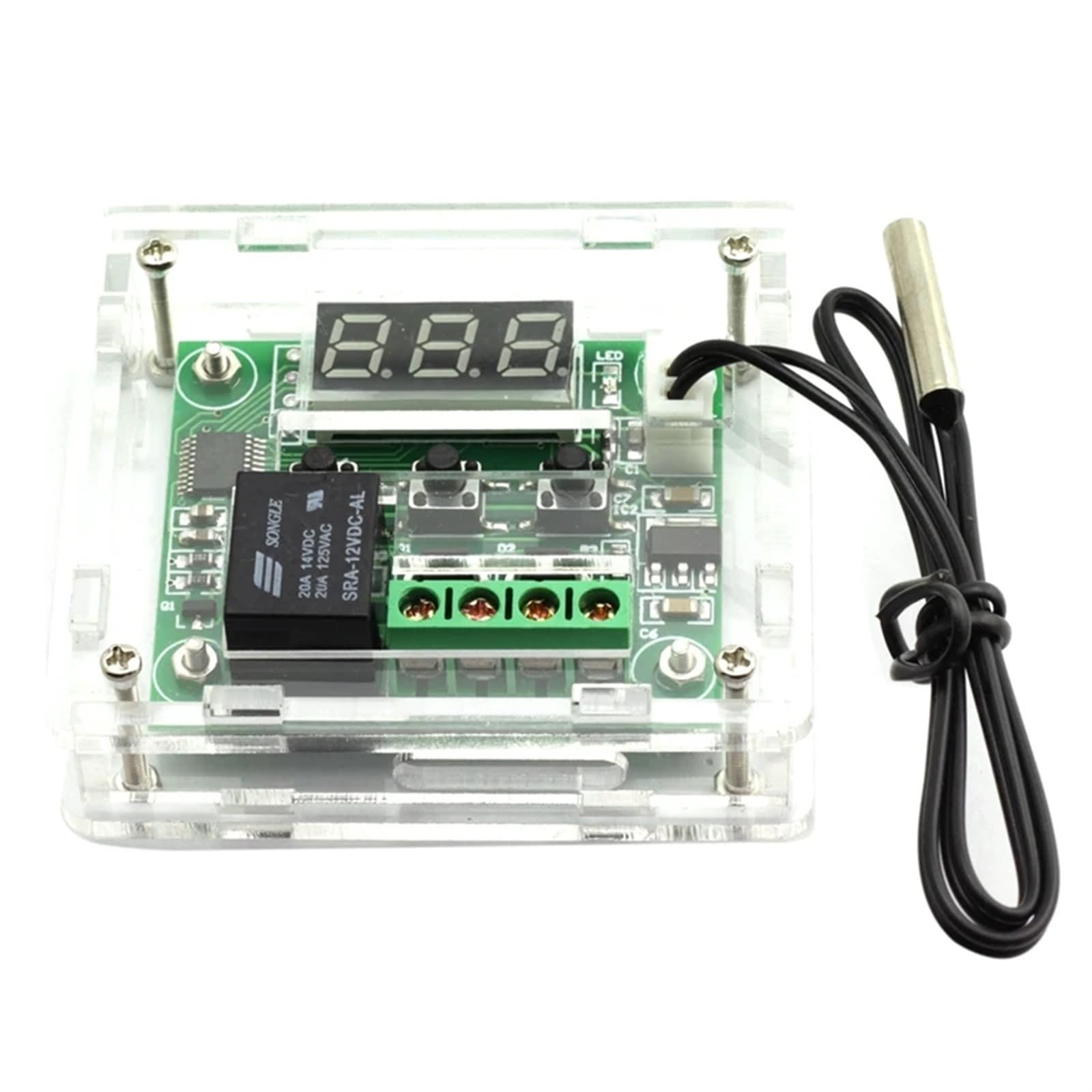 Thermostat W1209 DC 12V contrôleur thermomètre numérique avec interrupteur LED et étui de sonde