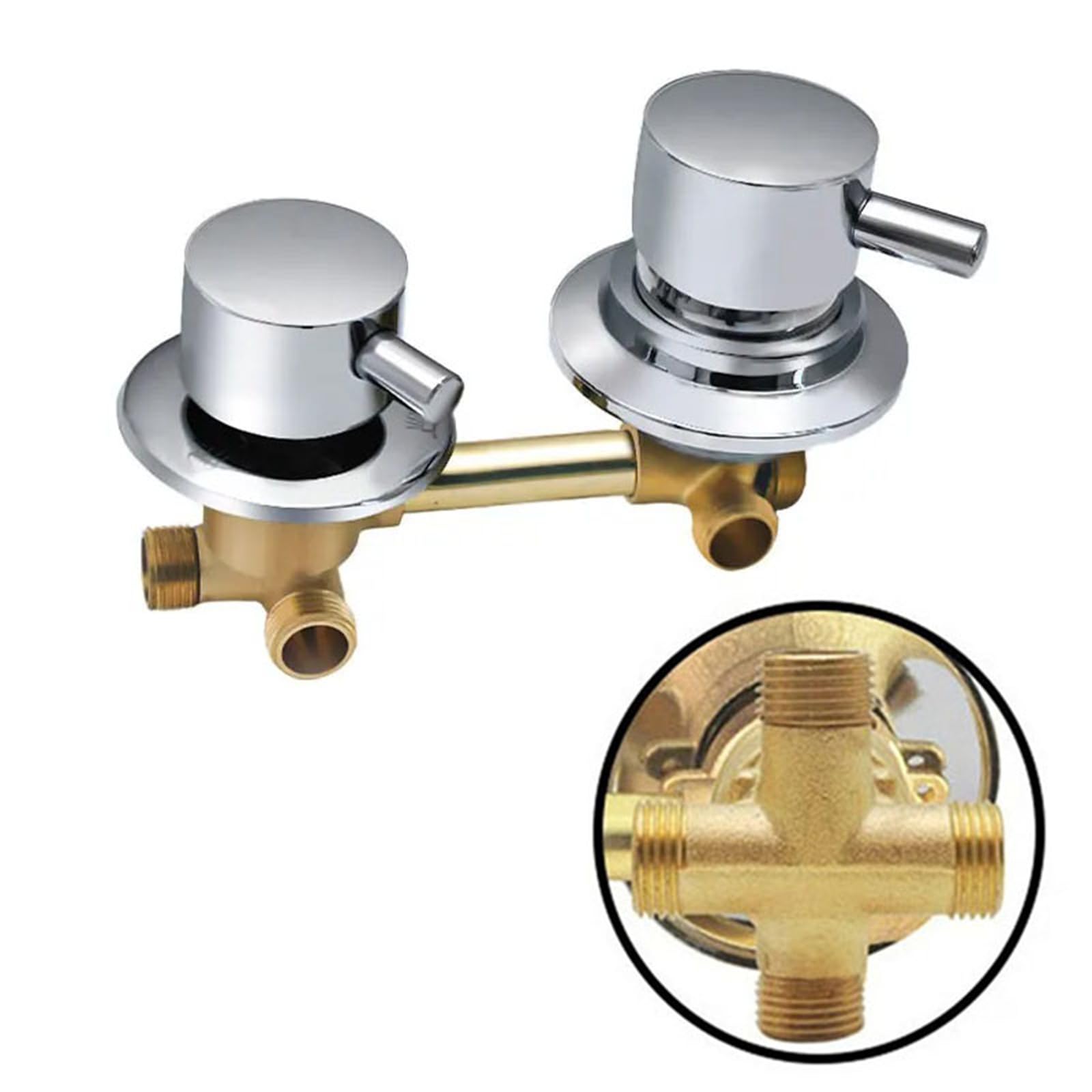 4-drożny mosiężny zawór prysznicowy parowy do neratora parowego - wloty 9 cm/10 cm/12,5 cm/14,5 cm, bateria wannowa, łatwe wkładanie, idealna kontrola łazienki