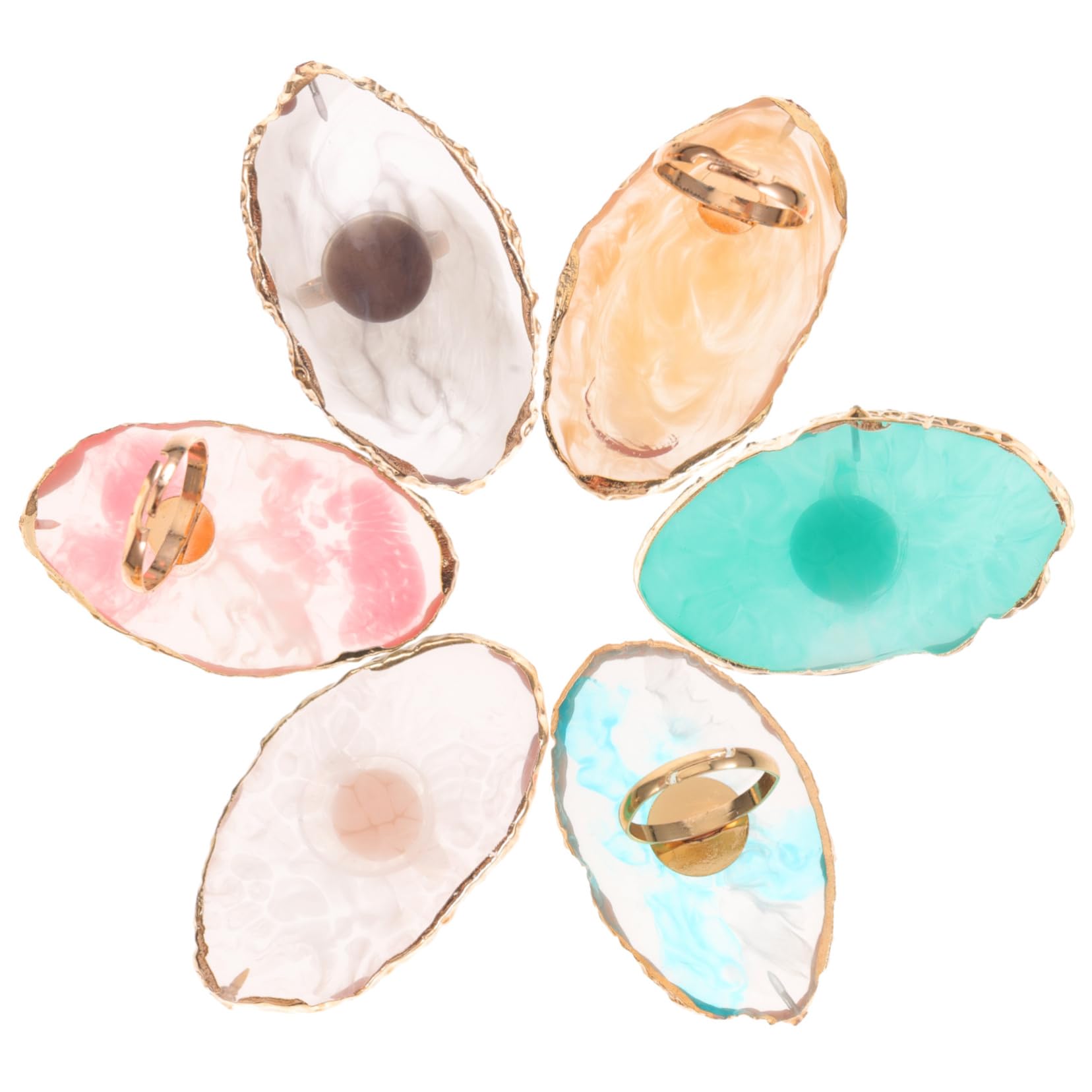 Angoily 18 Piezas Paleta de Anillos Paleta de Resina para uñas Accesorio de Herramienta de manicura Esmalte de uñas Paleta de Mezcla de Colores de Resina paletas de Resina para uñas Clavo