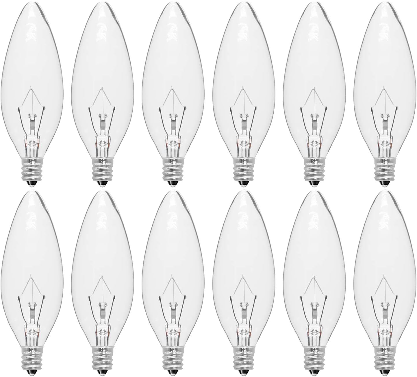 Product image of 12-Pack E12 Candelabra Light Bulbs 25W Warm White 2500K, 240 Lumen Dimmable Chandelier Light Bulbs for Ceiling Fan, Pendants or Outdoor, B10 Clear Incandescent Bulbs