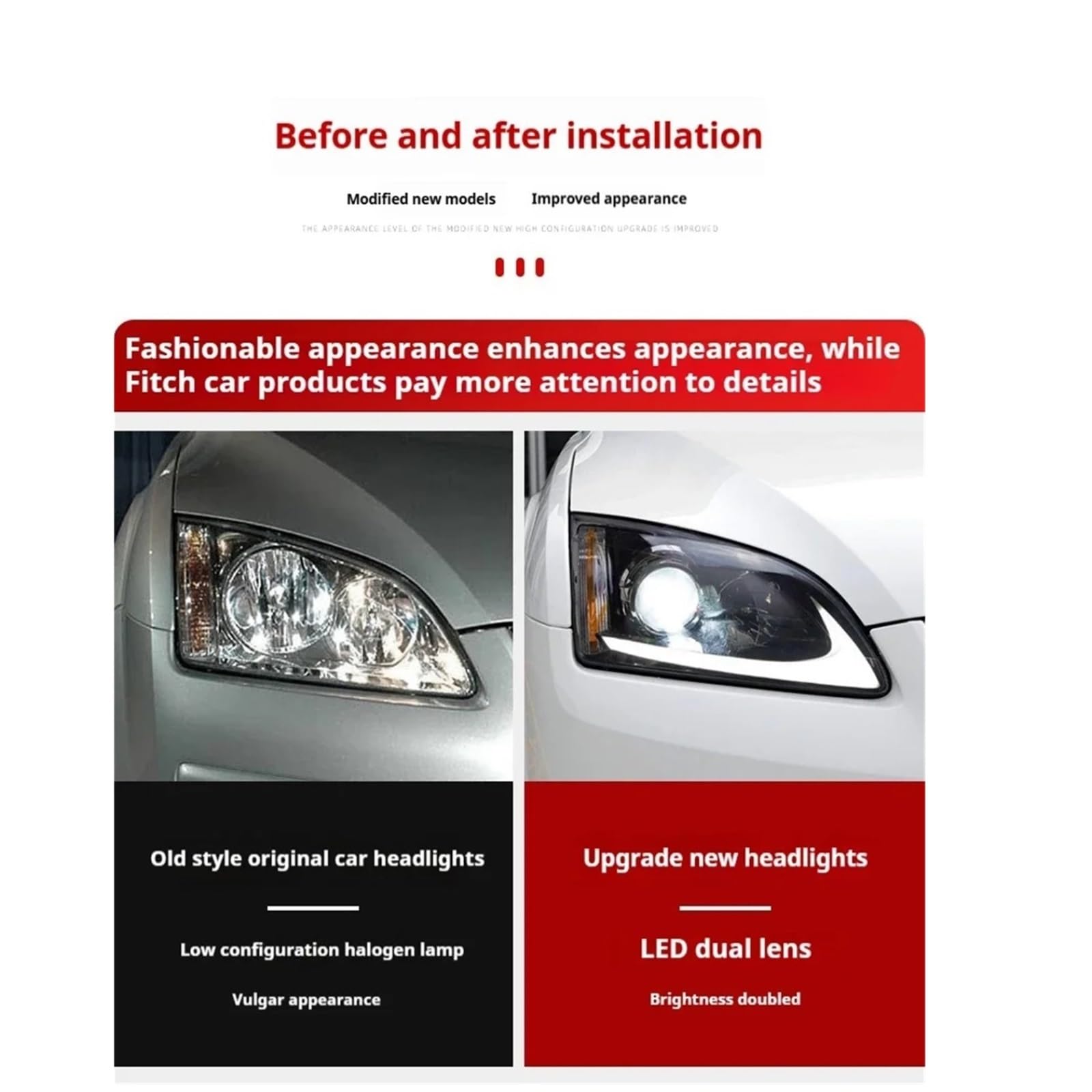 Gruppo Ottico Anteriore per Focus 2005-2008 FT Luci per Auto Proiettore Faro Luce Diurna Accessori automobilistici