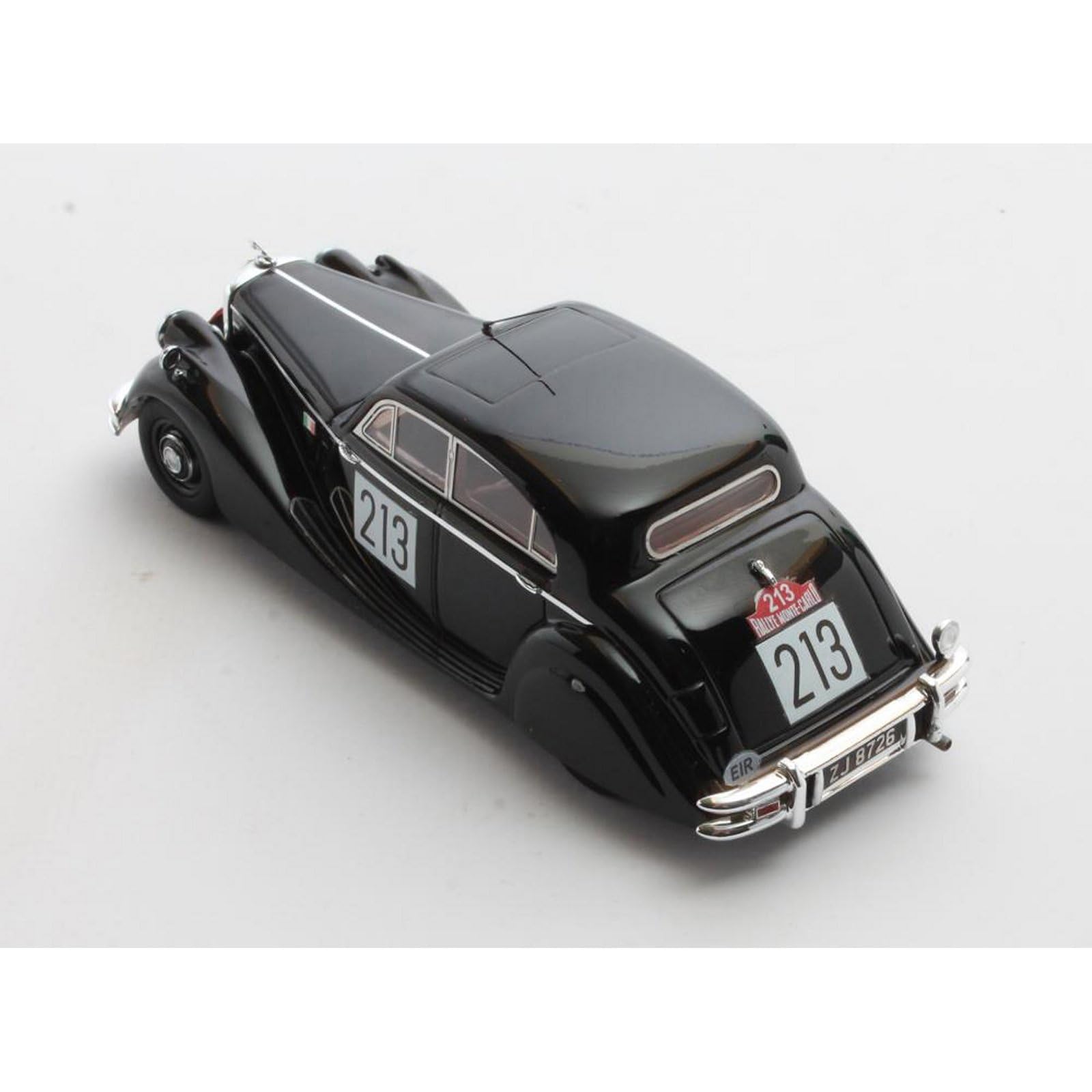 Jaguar Mk V No.213 Monte Carlo Rally 1951 Modellino in Diecast Scala 1:43, Nero, con Vetrina