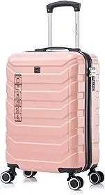 Mala de Bordo 10kg em ABS Rígido com Rodinhas 360 Padrão ANAC Mala de Mão e Cadeado Numérico com Senha - P015 (20) (Rosa)