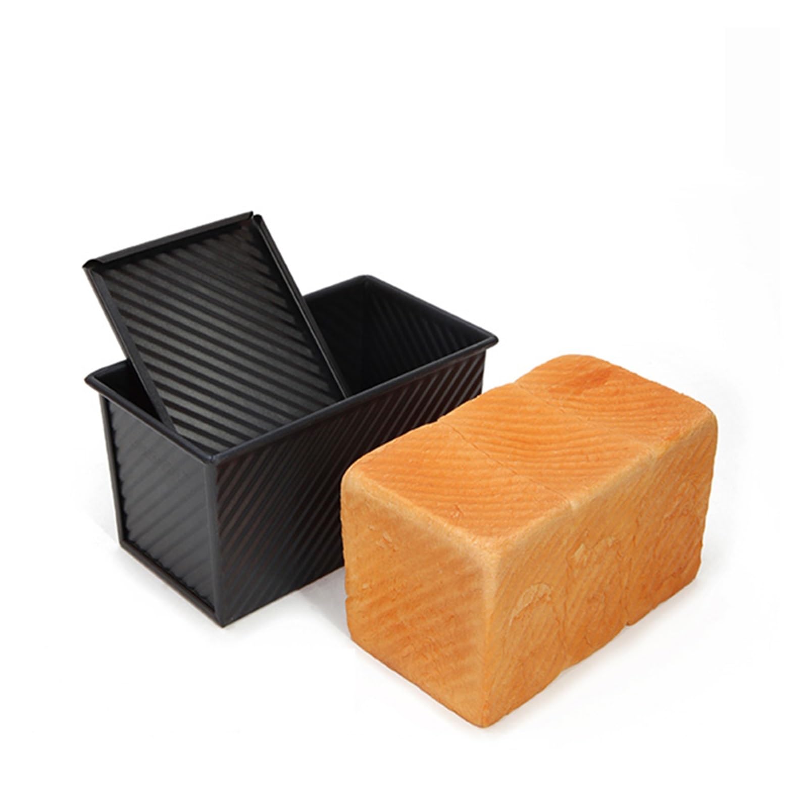 Stampo Per Pane In Acciaio Al Carbonio Con Coperchio | 19x8x8 Cm | Antiaderente | Per 1 Libbra Di Impasto | Fino A 200°C