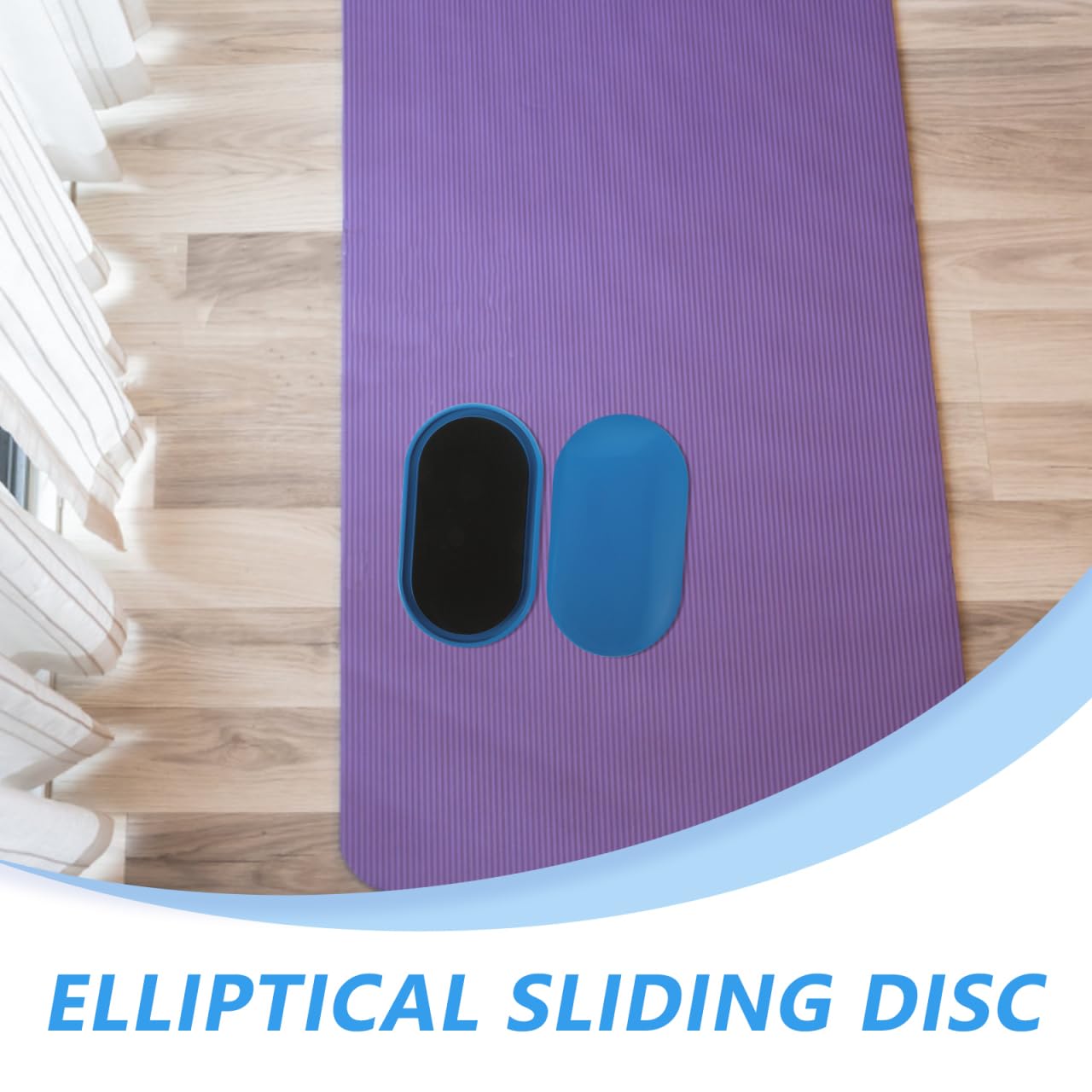 TOYANDONA 2 Stück Fitness Sliders Oval rutschfest Trainingsscheiben für Effektives Ganzkörpertraining Pilates Workout Fitnessgeräte Zuhause Blaue Gleitscheiben zur Verbesserung der