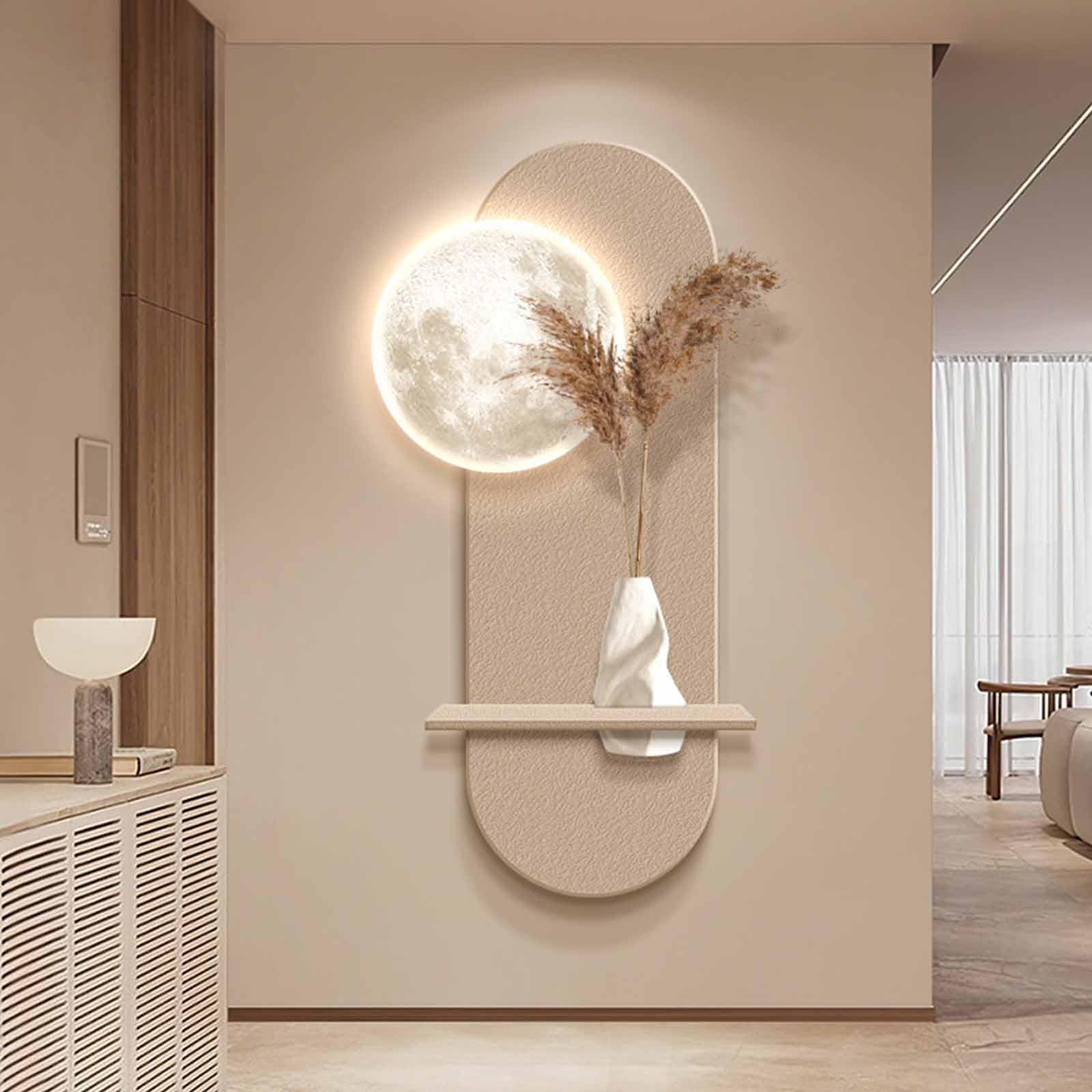 YDAECKRYVB 3D Sandstone-Textured Wall Decor And LED Wall Art Sculpture,Featuring Faux Greenery Accents And Creative Mural Designs,Ideal For Living Rooms And Entryways.(A,140 * 70cm/55.1 * 27.6in)