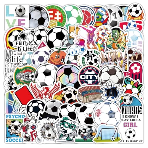 50Pcs Fooball Washi Paper Stickers for Water Bottle Cup Laptop Guitar Car Motorcycle Bike Skateboard Luggage Box Vinyl Waterproof Graffiti Patches JHSL
