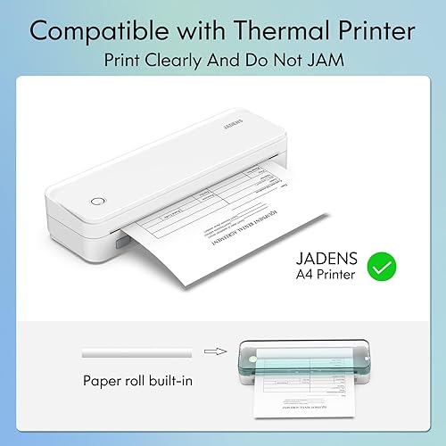 Miniatura 3 de JADENS Papel de impresora térmica de secado rápido tamaño carta de 8.5 x 11 pulgadas, 4 rollos, papel térmico multiusos para impresora térmica