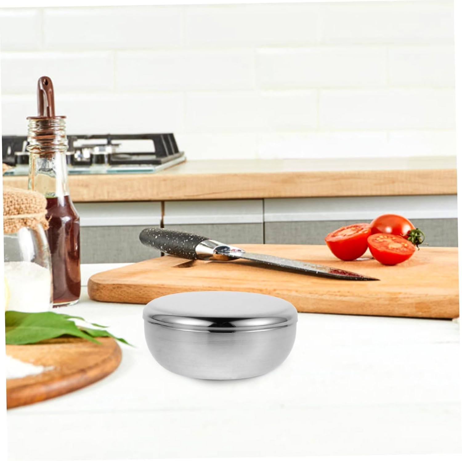 ABOOFAN Stainless Steel Korean Rice Bowl with Lid Insulated Soup Bowl Heatproof Versatile for Rice Dishes Storage Elegant Korean Design
