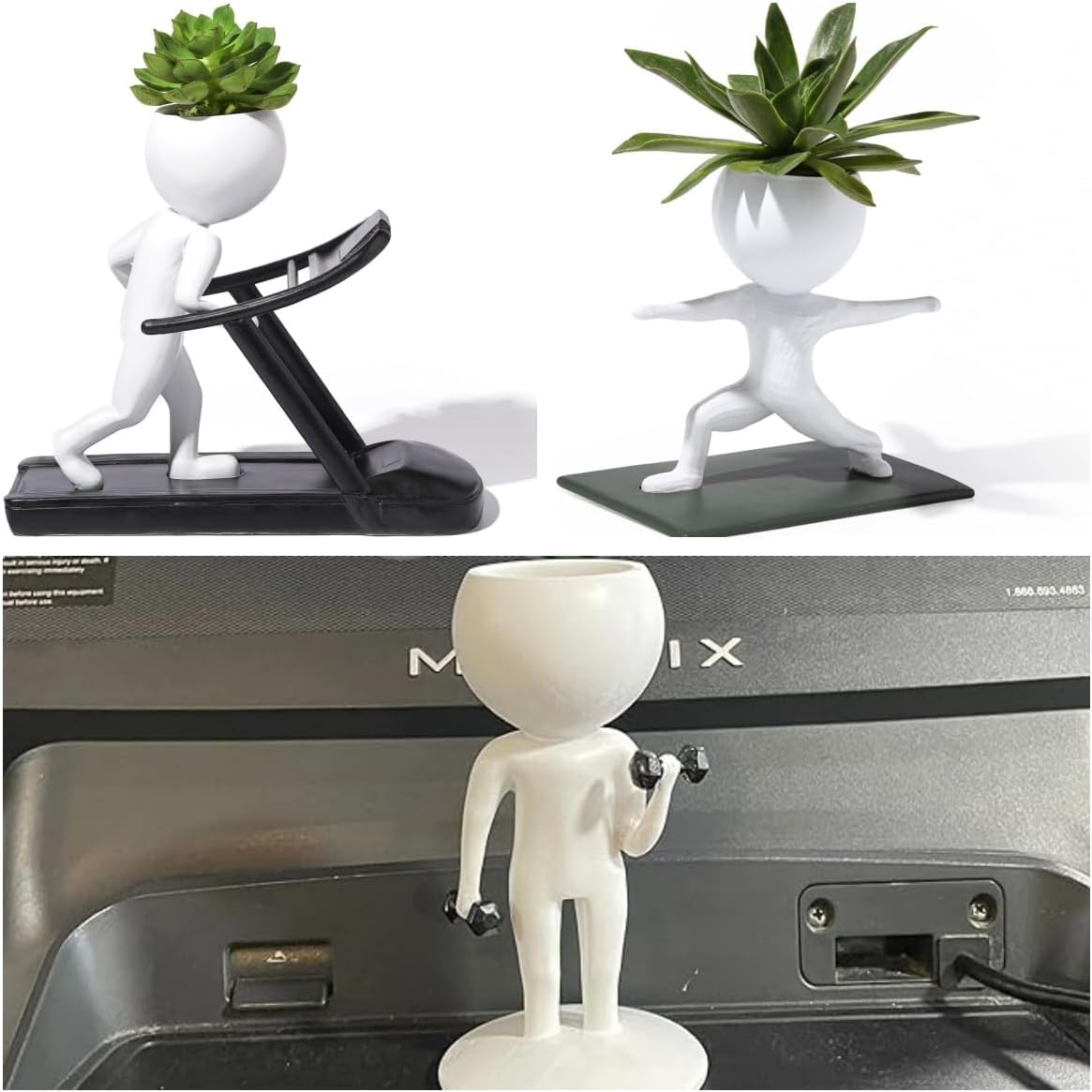 Cute Sporting Succulents Potted Plants Pots, Artificial