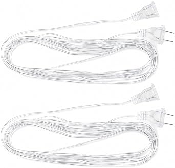 Gadpiparty Led Strip Extension Cord Clear Thin 2 Pack Long Skinny Indoor Extension Cable for Led String Lights Plug in Us Plug Wall Cable Accessory