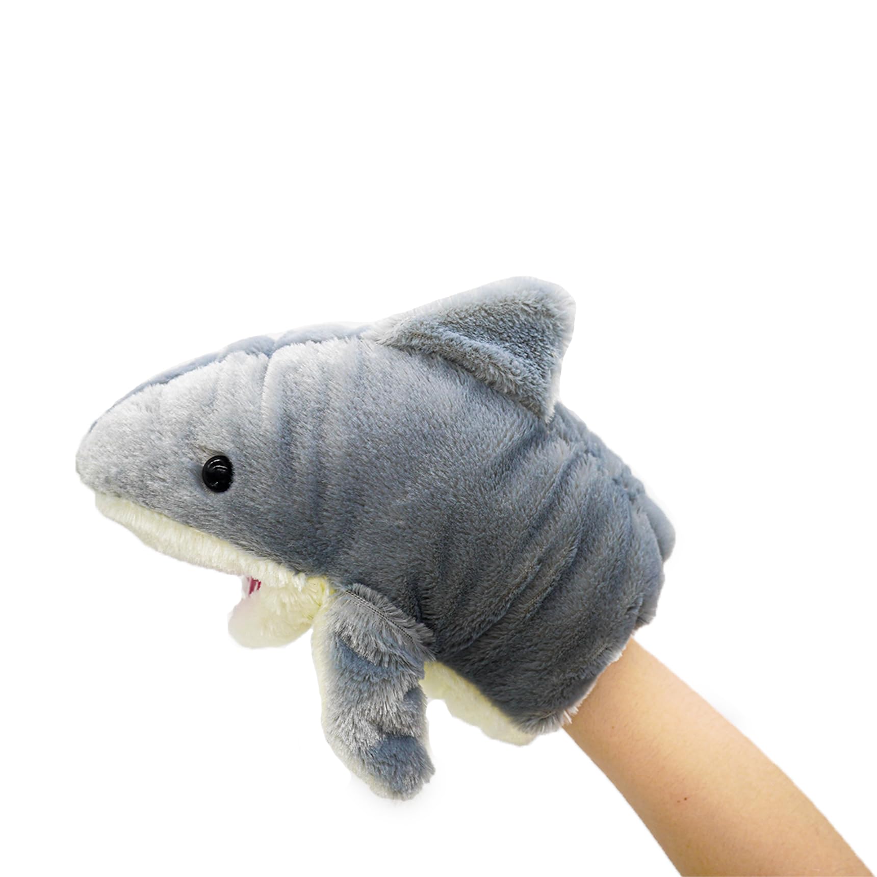 Lilizzhoumax Marionnette à Main Requin En Peluche Réaliste - Jouet Interactif Éducatif Pour Enfants, Simulation Animaux Mignon