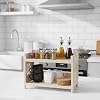 Çok Amaçlı 2 Katlı Organizer Raf – Bej Plastik Düzenleyici Stand – Banyo, Mutfak, Masaüstü ve Ofis İçin – 25 x 18 cm