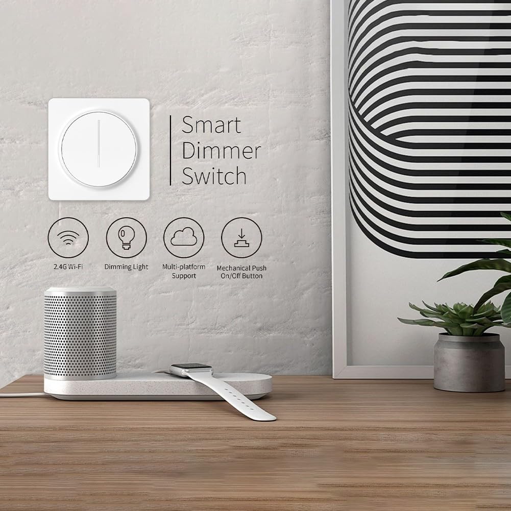 für Tuya WIFI/-Zigbee Smart Dimmer Schalter Touch Dimmen Wand Schalter, APP Fernbedienung, Funktioniert Mit für Tuya, Smart Leben (WiFi)