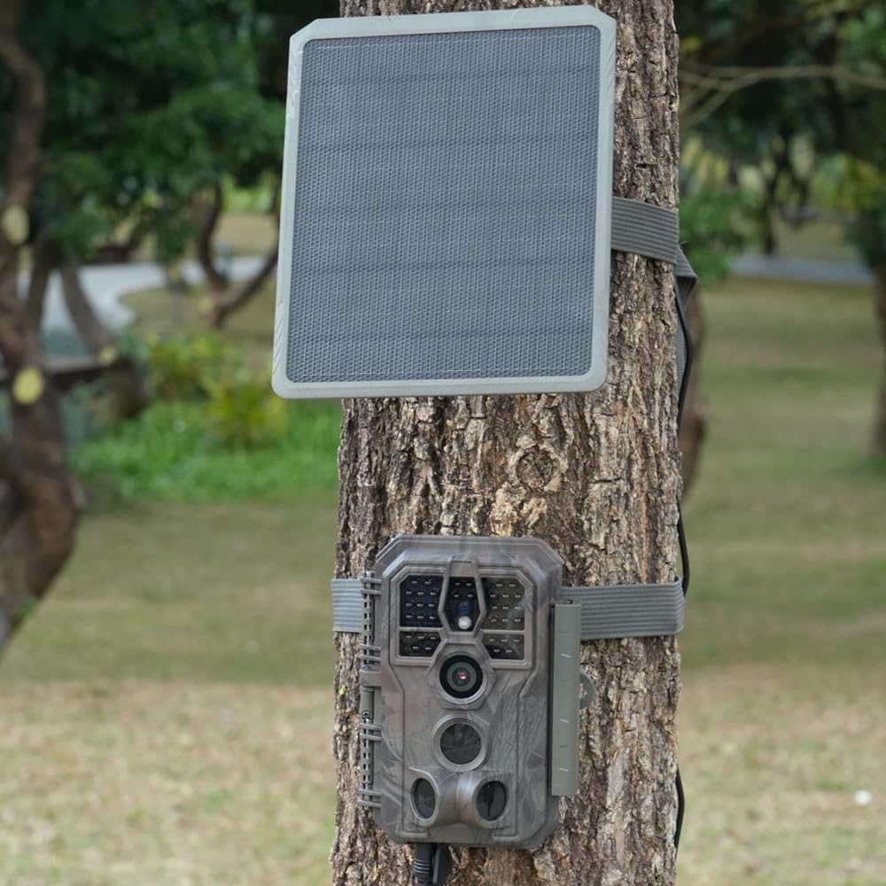 GardePro SP350 Panel Solar con Batería Recargable para Cámara de Caza, 12V/1A, 9V/1.3A, 6V/2A, Enchufe 5.5x2.1mm/4.0x1.7mm para Cámara de Caza GardePro A3S, A5, A60, E5, E5S, E6, E8, X20, X50