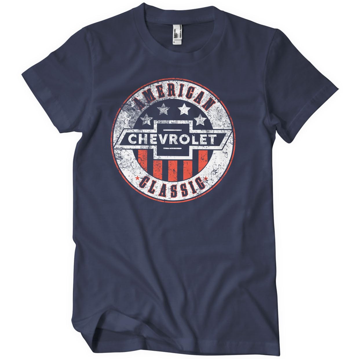 Chevrolet Men's Navy Officially Licensed Washed Classic T-Shirt (Navy), Medium