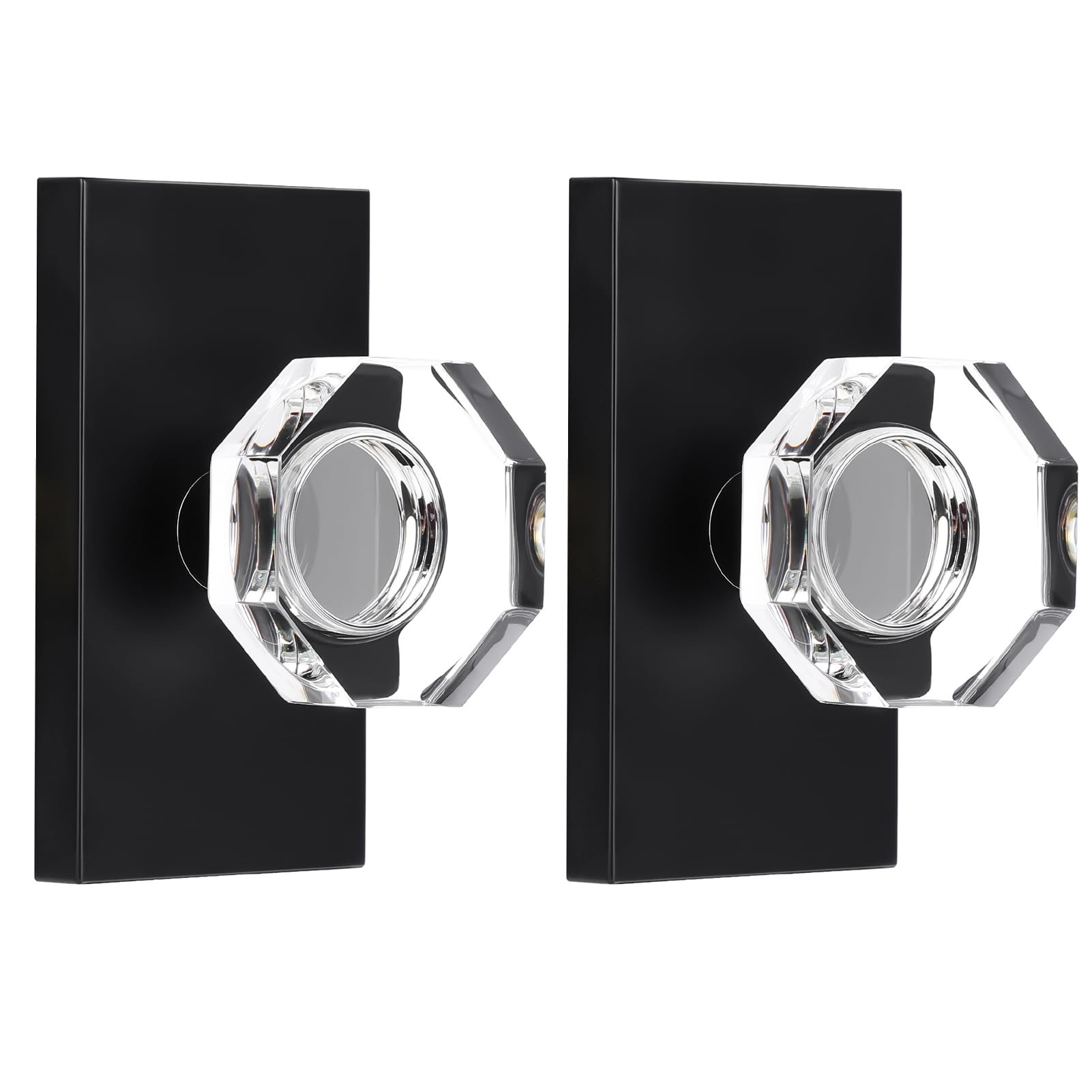 Black Crystal Door Knobs - Modern & Secure -13