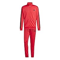 adidas Uomo Sportswear Basic 3 Stripes Tricot Tracksuit, Tuta da Allenamento