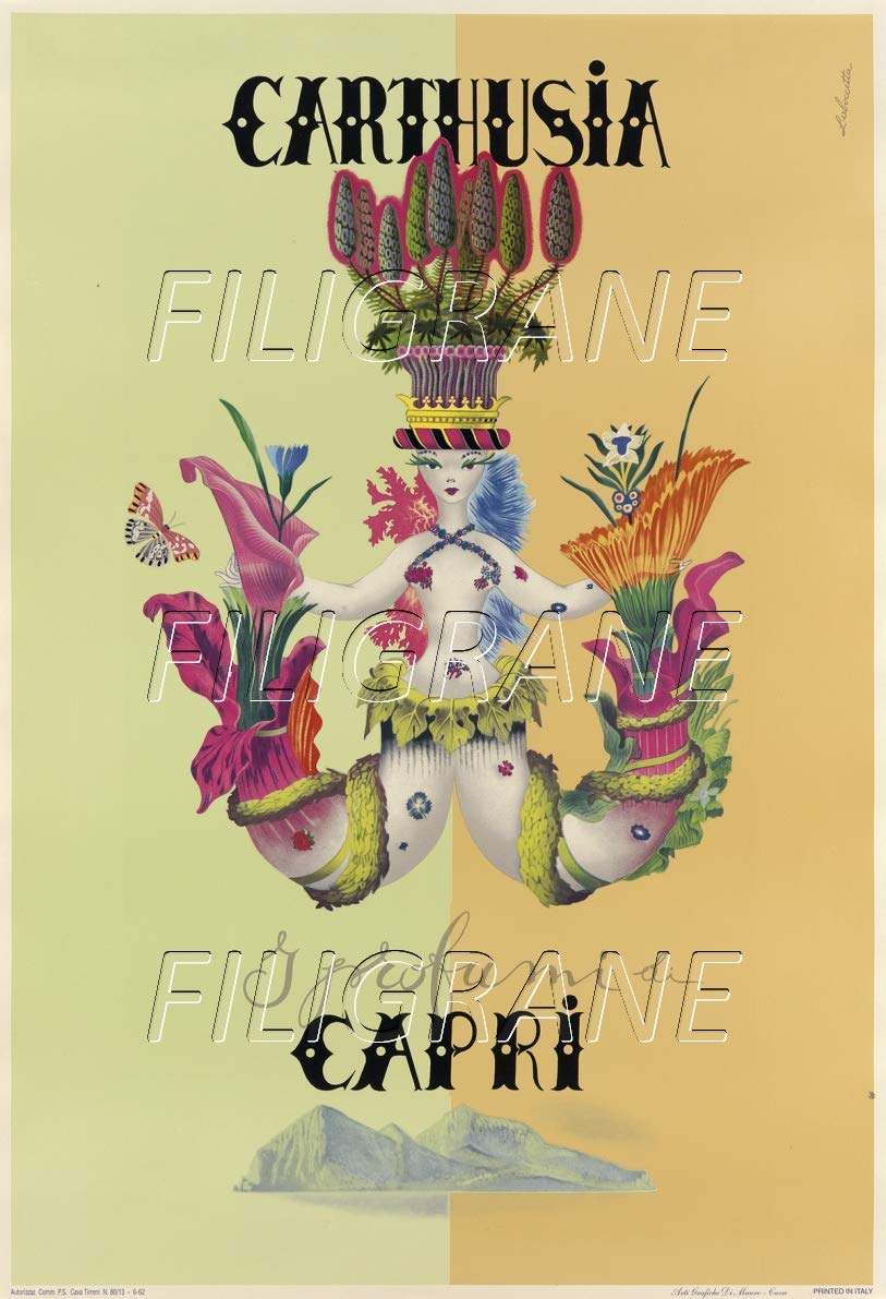 Poster Carthusia Capri Rdva - Affiche Vintage HQ 40x60cm, Neuve