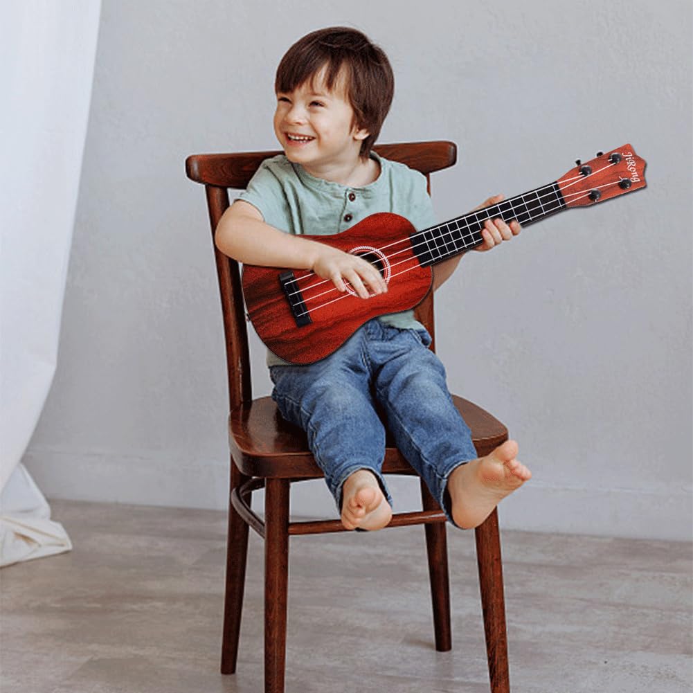PLUSHCEWT Guitarra de Juguete Acústica de 42cm con 4 Cuerdas Ajustables, Guitarra de Juguete para Niños, Guitarra Infantil para Educación Musical, Mini Guitarra de Dibujos Animados Musical (Azul) — view 4