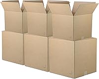 The Boxery Medium Moving Boxes 10-Pack 18x14x12 Kraft Corrugated Cardboard - Durable Eco-Friendly Recyclable for Packing Storage Made in USA
