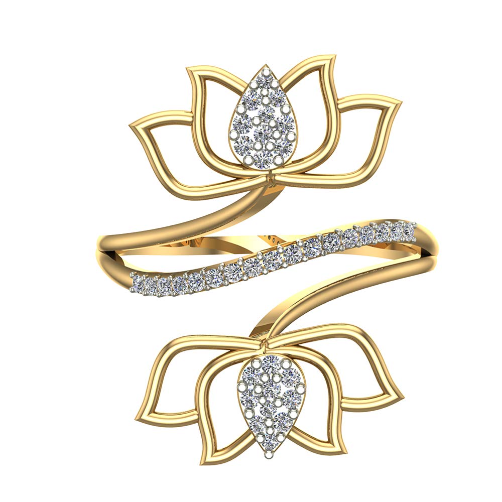 dishis 14K /18K Yellow Gold Diamond Ring for Women-picture-15