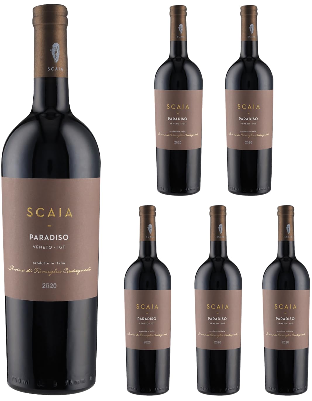 Scaia Paradiso IGT 2020 Rotwein – 6 x 0,75l | Italienischer Wein aus Venetien | Cuvée aus Corvina, Cabernet Sauvignon, Corvinone & Rondinella | 14% Vol – fruchtig & würzig – Sant’ Antonio