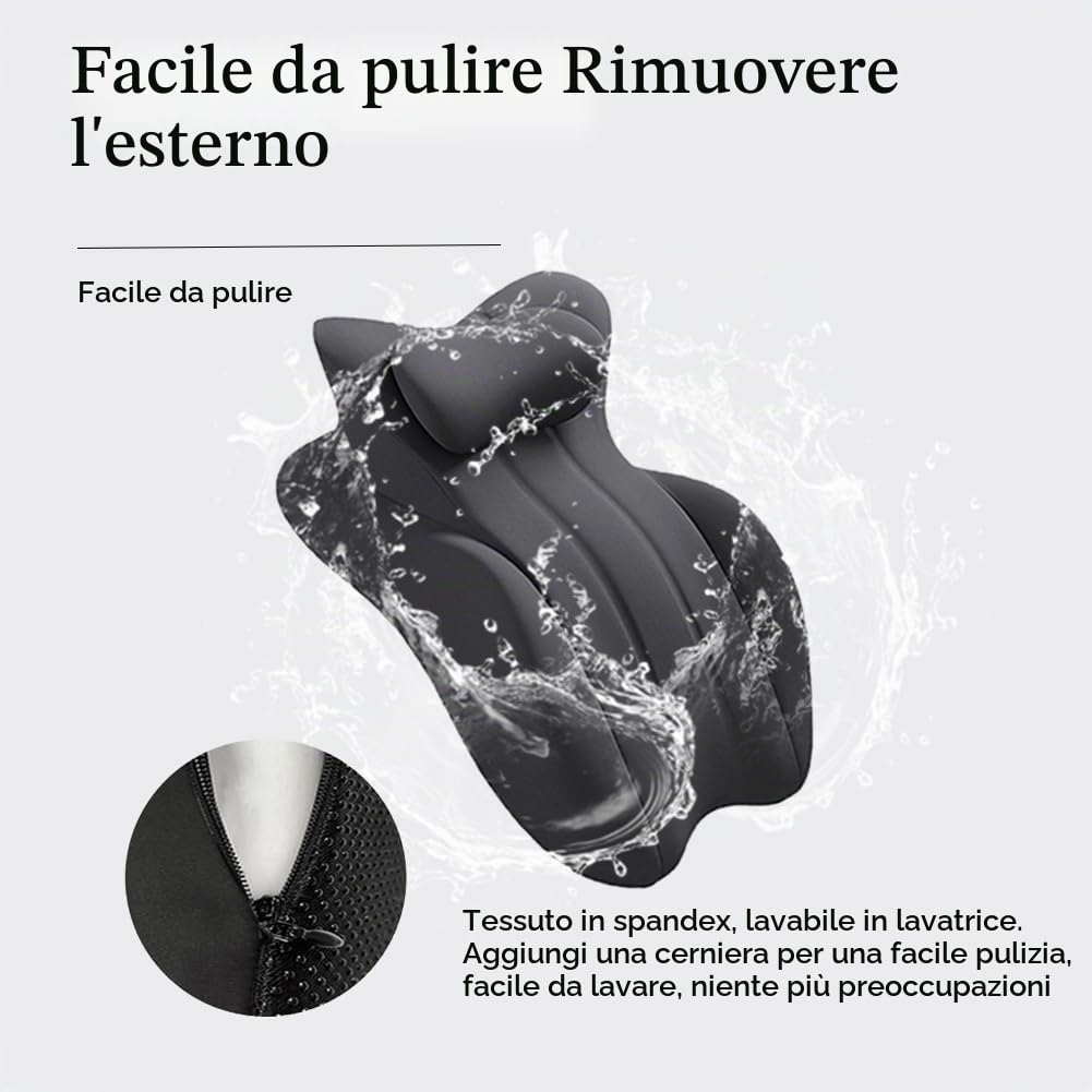 Cuscino, cuscino a coppia con inclinazione di 27°, perfetto per la postura, con imbottitura in memory foam e cotone a cuneo per adattarsi all'anca con supporto per la vita e il collo per tutte