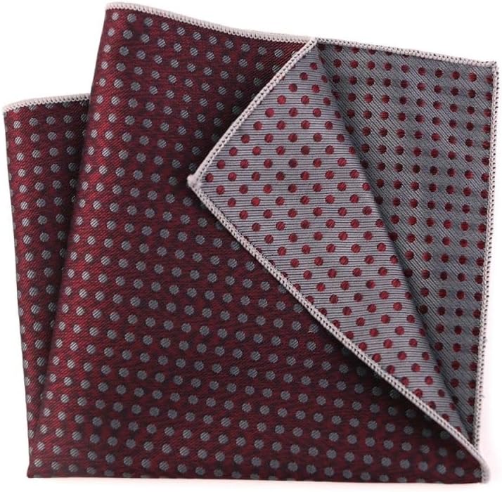 Men's Silk Business Suit Pocket Square Gentleman's Small Checkered Polka Dot Vintage Handkerchief