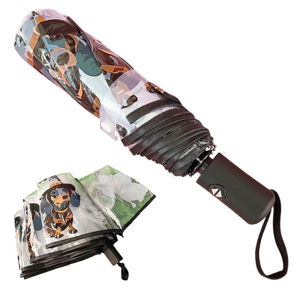 Parapluie transparent chiot de Noël pour rester au sec lors de vos trajets au travail