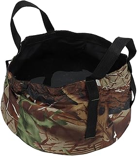 Collapsible Bucket with Handle,Camping Water Storage Container,Portable Folding Bucket Wash Basin for Camp Traveling Hiking Fishing Boating Gardening (Camouflage), Collapsible Bucket with Handle,
