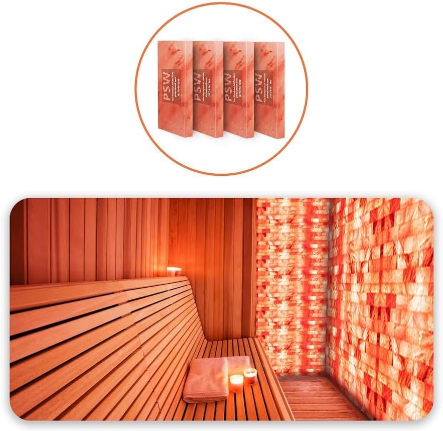 Himalayan Salt Tiles 8x4x1 - Pack of 10 with Salt Glue | Versatile Himalayan Salt Bricks for Sauna, Spa, Dry Aging, and Elegant Home Decor