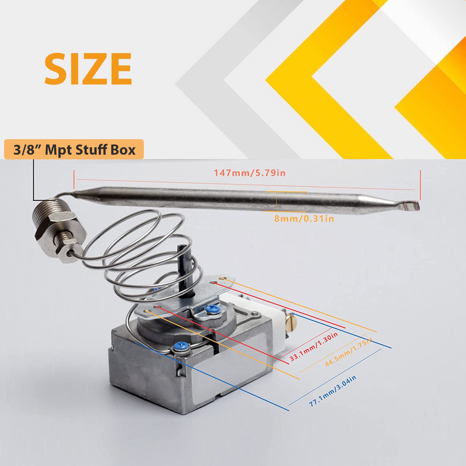 Nuovo aggiornato RX-2-24 Termostato per friggitrice 3/8" Mpt Stuff Box
