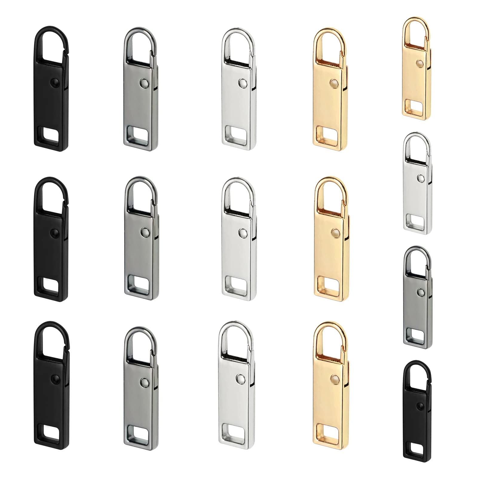 Zipper Pull Replacement, 16 Pcs Detachable Zipper Pull Tabs, All Color Help You Recognize Your Bag Easily, Meet Your Needs for Many Clothes, for Luggage Clothing Jackets Backpacks Boots Purse Coat