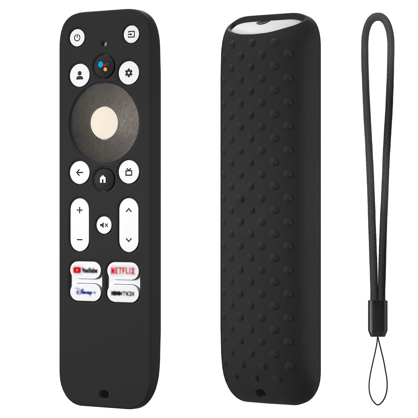 Hi Color Silicone Cover Compatible with Onn TV 4K UHD Streaming Stick TV Box 100024646 100026240 Remote Anti Slip Protective Case (Black)