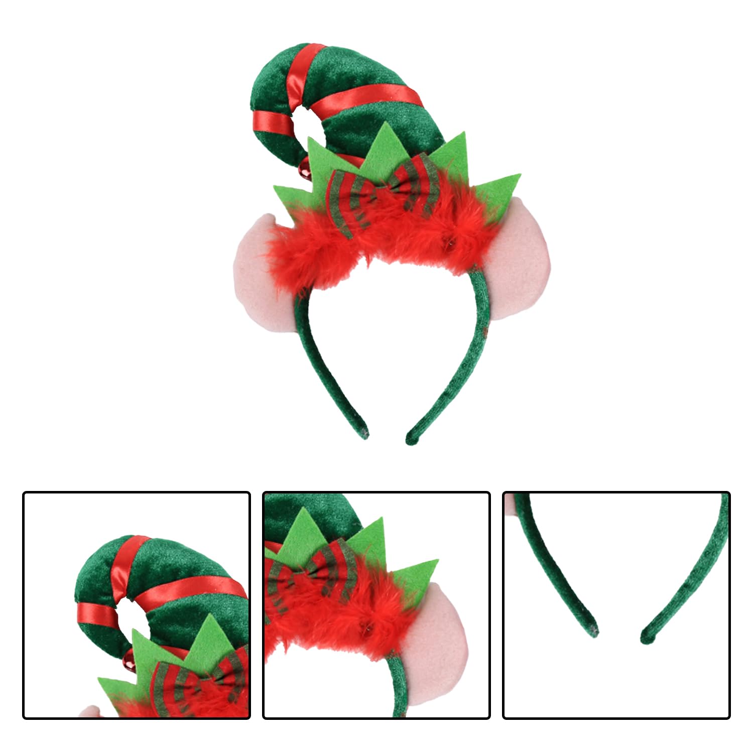 RmKbe Christmas Elf Hat Headband Xmas Hair Band Christmas Hat Hairband Elf Hat Hairband for Xmas Party Fancy Dress - Image 2