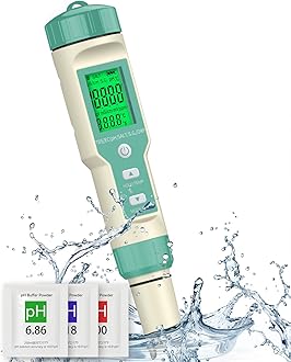Pawfly pH Pen & ORP Meter, 7 in 1 pH ORP S.G Salinity TDS EC & Temperature Meter, Digital Salinity Tester pH Meter for Swimming Pool Drinking Water Aquarium Hot Tub Saltwater & Spa