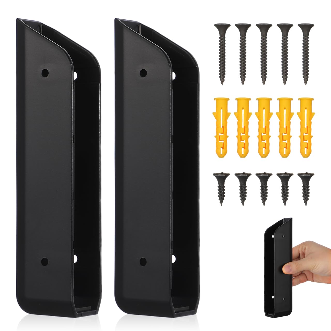 SHINEOFI 1 Paar Selbstklebende Acryl Wandhalterung für Waage Einfach zu Montierender Waagenhalter in Schwarz Platzsparend für Badezimmer und Zuhause