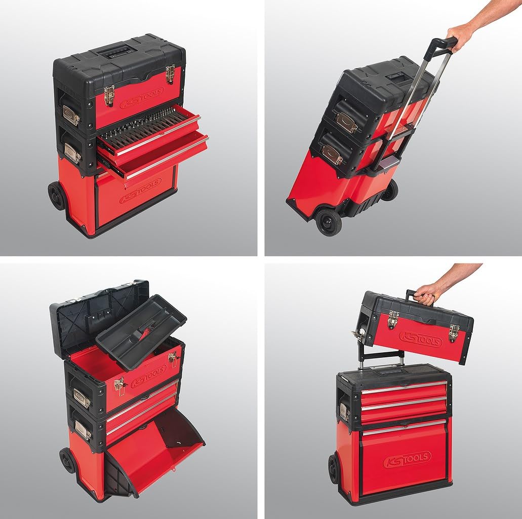 KS Tools 850.0340 Servante d’Atelier Mobile en Bi-Matière - Desserte | Servante mobile bi-matière, rangement atelier