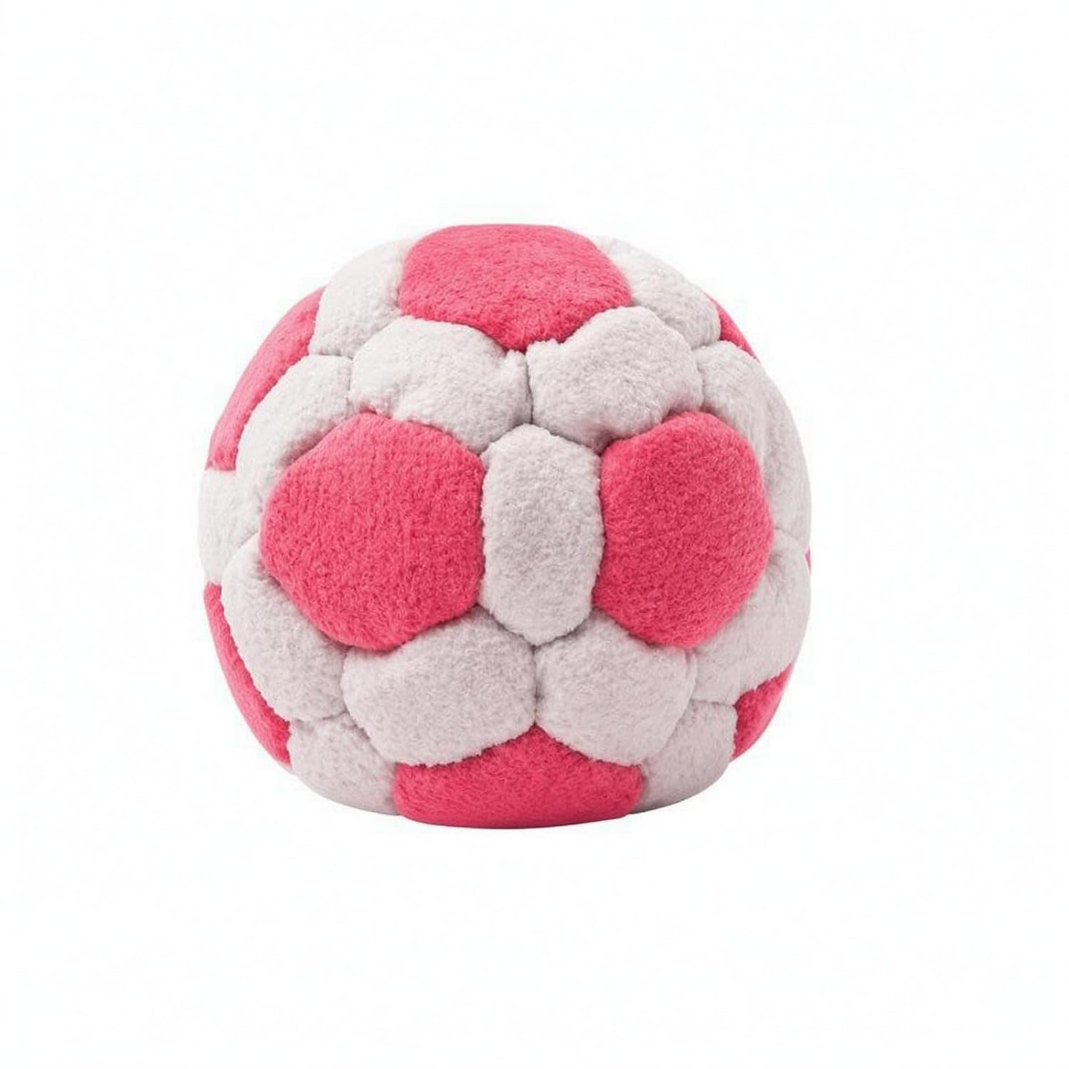 Stitched Soccer Ball Sandbag Cushioned Soft Toy Pink White | Construction Specification Practical White Pink-image-37